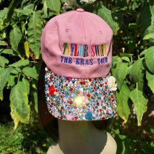 Pink Swarovski Crystal Taylor Swift Bling Hat